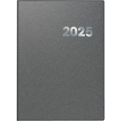 Abbildung von BRUNNEN Buchkalender Modell 789 (2025), 1 Seite = Tag, A4, 384 Seiten, Kunststoff Einband Reflection, grau