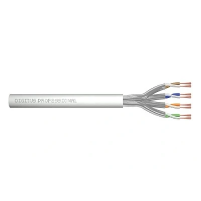Abbildung von DIGITUS Roh Patchkabel Cat 6A Meterware Unkonfektioniert 100 m U FTP Netzwerk Kabel LSZH AWG 27/7 Grau
