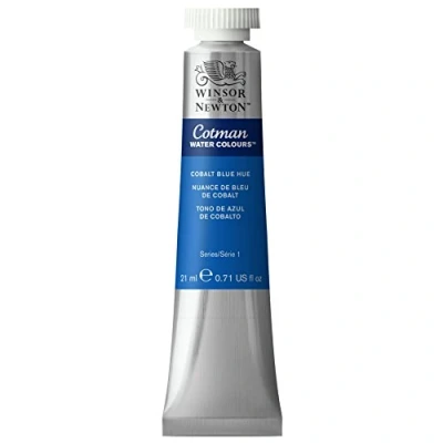 Abbildung von Winsor &amp; Newton 0308179 Cotman Aquarellfarbe mit ausgezeichneter Transparenz, Farbkraft und Verarbeitungseigenschaften, Wasserfarbe 21ml Tube Kobaltblau Farbton