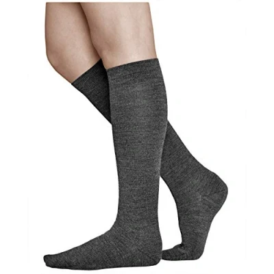 Abbildung von vitsocks Damen Kniestrümpfe 80% MERINO Wolle warme lange Socken weich atmungsaktiv Winter, grau, 39 42