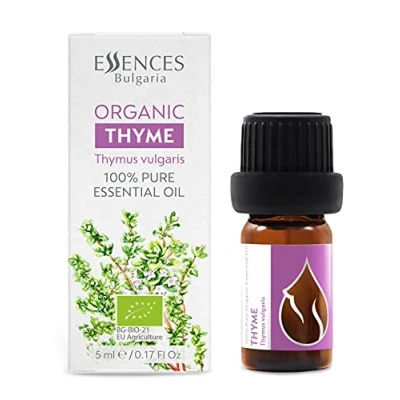 Abbildung von Essences Bulgaria BIO Thymian Ätherisches Öl 5ml Thymus vulgaris 100% Naturrein Unverdünnt zertifiziert Spitzenqualität aus Familienbetrieb Ohne Gentechnik Vegan