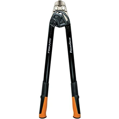 Abbildung von Fiskars Bolzenschneider, Bis zu 30% mehr Kraft, Länge 76 cm, Stahl/Kunststoff, Schwarz/Orange, PowerGear, 1027215