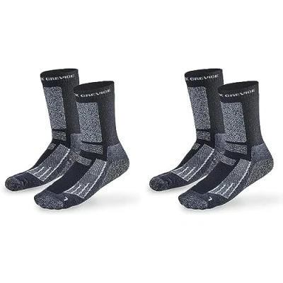 Abbildung von Black Crevice Merino Outdoorsocken lang, 2 Paar, black/white, 39 42