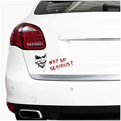 Abbildung von Finest Folia Joker Batman Aufkleber Sticker Dekor Folie Autoaufkleber K059 und K061 (Joker klein + Schrift)