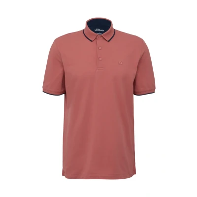 Abbildung von s.Oliver Sportives MIT Kontrastdetails Poloshirt, Herren, Größe: Small, Himbeere