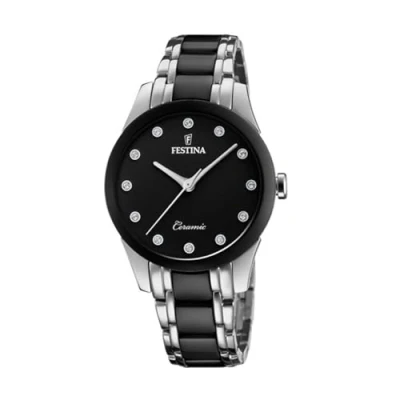 Abbildung von Festina Damen Analog Quarz Uhr mit Edelstahl Armband F20499/3