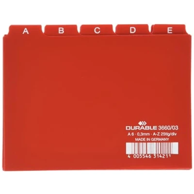 Abbildung von Durable Leitregister A Z (A6 quer) 1 Stück, rot, 366003
