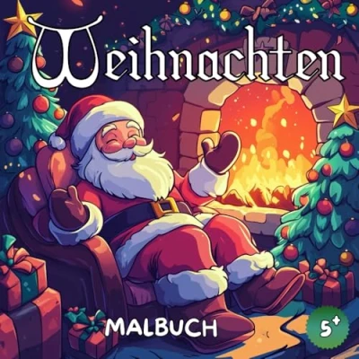 Abbildung von Weihnachten Malbuch: Weihnachtsmann Malbuch Weihnachts 50 Festliche Designs für Kinder ab 5 Jahren
