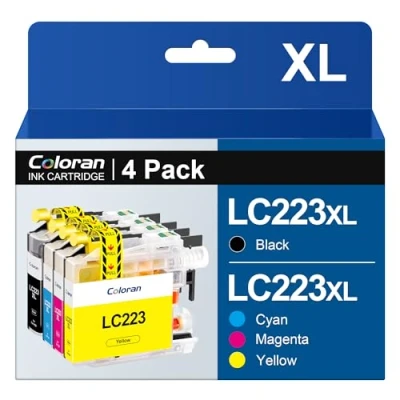 Abbildung von Coloran LC223 Druckerpatronen Ersatz für Brother Patronen, Kompatibel mit DCP J4120DW MFC J5320DW J4420DW J480DW J880DW J4620DW J680DW J4625DW J5625DW (4er Pack)