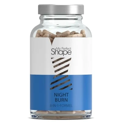 Abbildung von My perfect Shape NIGHT BURN 120 Nacht Kapseln, Vegan 8 in 1 Stoffwechsel Komplex mit Cholin &amp; Vitamin B6 Melatonin, L Carnitin, Garcinia Cambogia Extrakt (60% HCA), Mango, Akazienfasern u.v.m