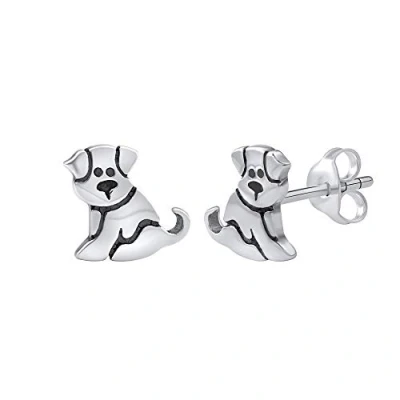 Abbildung von SILVEGO Damen Ohrringe aus 925 Sterling Silber Ohrstecker Hund