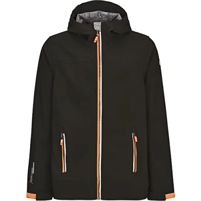 Abbildung von killtec Softshelljacke Jungen Adjero Jr Jungenjacke mit Kapuze Kinder Outdoorjacke Wassersäule 10.000 mm Kinderjacke ist wasserabweisend, schwarz, 176