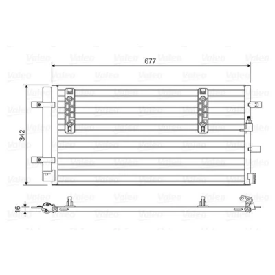 Abbildung von VALEO 814419 Klimakondensator mit Trockner Aluminium 338 R 134a AUDI: Q5, A4 B8 Avant, Saloon