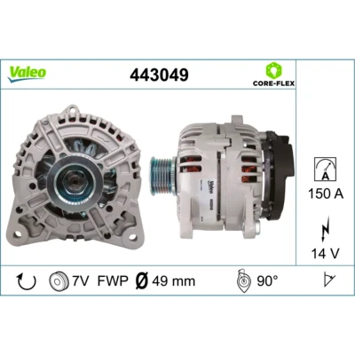 Abbildung von Drehstromlichtmaschine VALEO 443049