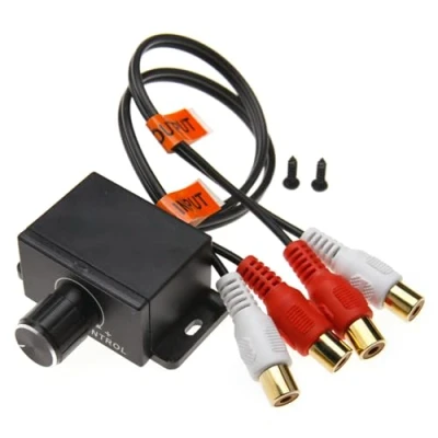 Abbildung von YINETTECH Car 4 Cinch Verstärker Audio Bass RCA Gain Level Volume Controller