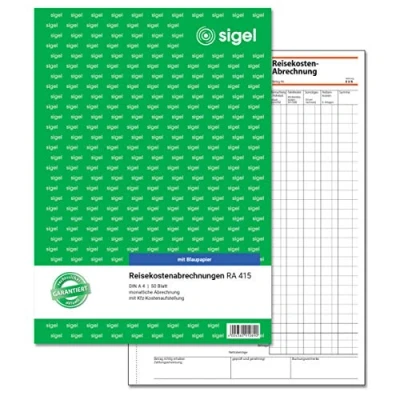 Abbildung von SIGEL RA415 Reisekostenabrechnung monatlich, A4, 50 Blatt