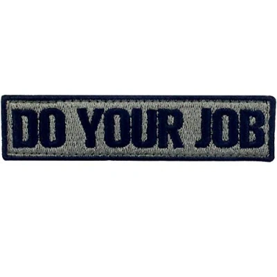 Abbildung von Mach deinen Job Bestickter Aufnäher mit Haken und Flauschbänder, Schwarze Olive