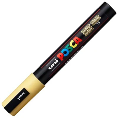 Abbildung von uni ball 182506 POSCA Marker PC 5M, mit mittelfeiner Rundspitze, strohgelb, 1 Stück
