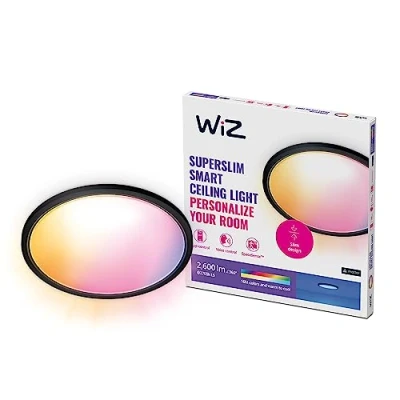Abbildung von WiZ SuperSlim LED Deckenleuchte RGBW Ø42cm schwarz