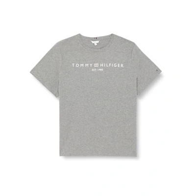 Abbildung von Tommy Hilfiger Curve LOGO Tshirt print, Damen, Größe: 48, Medium grey heather