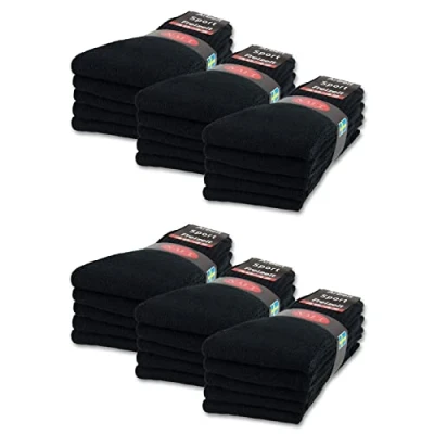 Abbildung von sockenkauf24 10 20 30 Paar Sportsocken Tennissocken Arbeitssocken Herren &amp; Damen Socken Baumwolle (47 50, Schwarz)