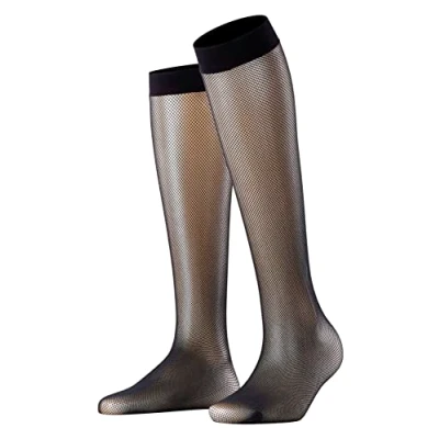 Abbildung von FALKE Damen Kniestrümpfe Net W KH transparent gemustert 1 Paar, Schwarz (Black 3009), 35 38