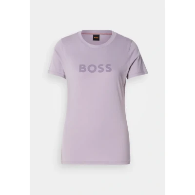 Abbildung von BOSS Elogo Tshirt print, Damen, Größe: Small, Light pastel purple