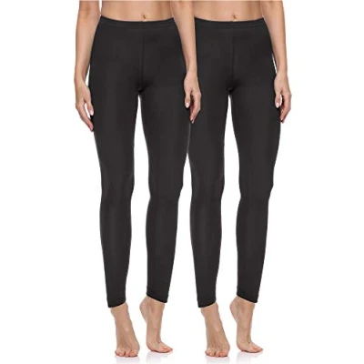 Abbildung von Merry Style 2er Pack Leggings Damen Baumwolle für das ganze Jahr Bequeme Blickdicht Ideal Yoga Sport Gym und Freizeit MS10 198 (Schwarz/Schwarz, XXL)