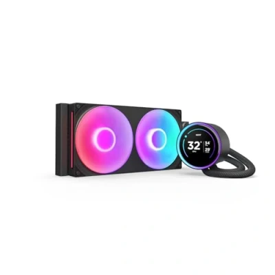 Abbildung von NZXT Kraken 240 RL KN240 B1 240mm AIO CPU Wasserkühlung 1,54&quot; LCD Display 240x240 2x120mm PWM Fans EIN Breakoutkabel zur einfachen Installation Schwarz
