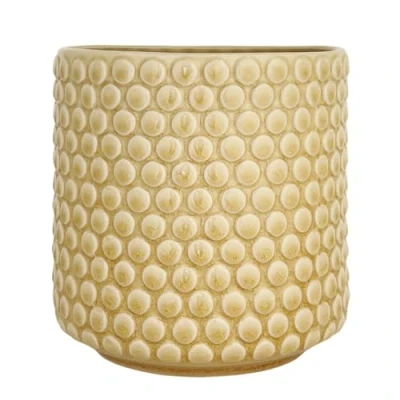 Abbildung von Nordring Retro Übertopf Vintage Pflanztopf für Zimmerplanzen Blumentopf Dotty L (15,5 cm ø), Elfenbein, Keramik