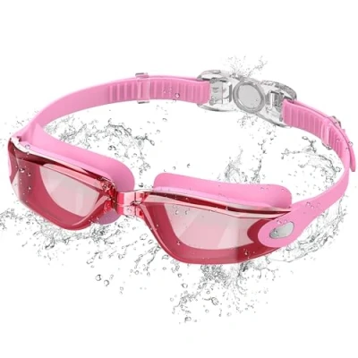 Abbildung von Ambienden Schwimmbrille, Anti Fog Schwimmbrille mit klarer Sicht, UV Schutz, Schnellverstellung, Silikondichtung, Unisex für Erwachsene und Jugendliche, Elektroplattierung Rosa
