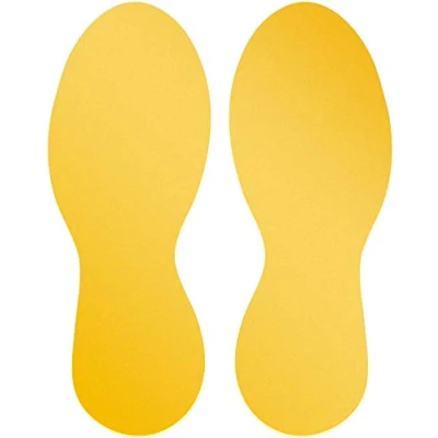 Abbildung von Durable Bodenaufkleber Fußabdruck, ablösbar, 90 mm x 0,2 240 mm, 5 Paar, gelb, 104704