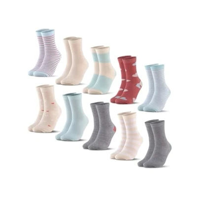 Abbildung von Occulto Jungen &amp; Mädchen Bunte Socken 10er Pack (Modell: Estilo) Hellblau Rot 27 30