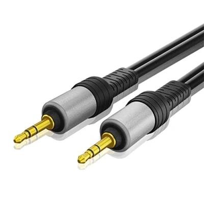 Abbildung von TNP 3,5 mm Aux Kabel auf Klinkenkabel 3m, Stereo Audiokabel, Kopfhörerkabel, für Heim Stereoanlagen, Lautsprecher, iPhones, iPods, iPad, Stecker Stecker, schwarz