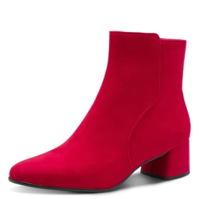Abbildung von MARCO TOZZI Stiefelette, Blockabsatz, Businessschuh, Ankleboots mit Ziernähen
