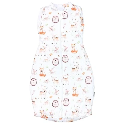 Abbildung von TupTam Baby Pucksack OEKO TEX zertifizierte Materialien Swaddle Bag Wattiert Babyschlafsack 2.5 TOG unisex, Farbe: TOG/Waldtiere Igel Rehe, Größe: 0 3 Monate