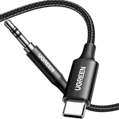 Abbildung von UGREEN USB C zu Aux Kabel Adapterkabel Klinke mit DAC Chip Kompatibel iphone 15/15pro/15plus/15pro max/iPad Pro/Air,Galaxy S24 Serie,S23 Ultra/S23/S22/S21,Huawei P60/50/40(1M)