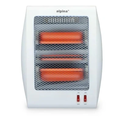 Abbildung von alpina Elektroheizung LQ002 Heizkörper mit Griff Tragbarer Elektroheizkörper 2 Heizstufen 400/800W 27,5 x 12,5 48 cm Kippschutz Kunststoff/Aluminium Weiß