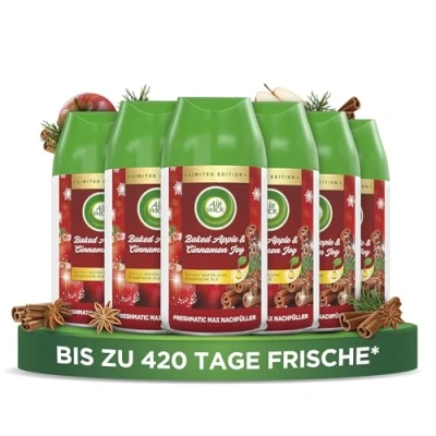 Abbildung von Air Wick Freshmatic Max Raumspray Nachfüller für den Duft: Baked Apple &amp; Cinnamon Joy 6 x 250 ml