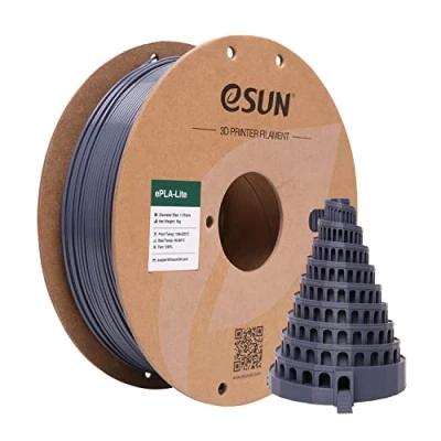 Abbildung von eSUN PLA Filament 1.75mm, Modifiziertes 3D Drucker PLA, Maßgenauigkeit +/ 0.03mm, 1KG Spule (2.2 LBS) Druck für (B Grau, Lite 1KG)