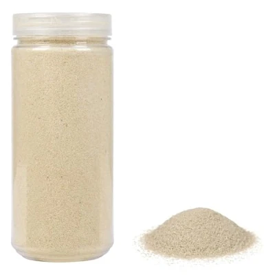 Abbildung von HEKU Hochwertiger cremefarbener Dekosand (ca. 750g) I Feine Körnung (0,1 mm) Wiederverschließbare Dose Vielseitig für Deko und Bastelarbeiten, Creme