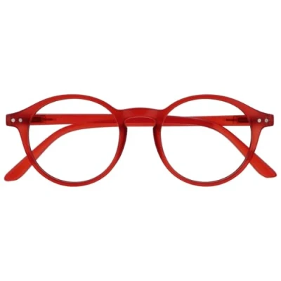 Abbildung von OPULIZE REY Lesebrille Runder Retro Rahmen Mattrot Herren Damen Federscharniere R56 Z +2.00