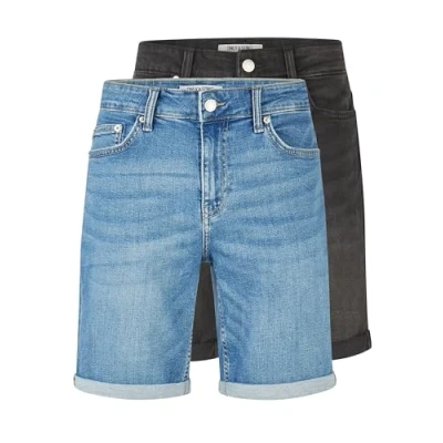 Abbildung von ONLY &amp; SONS Kurze Hosen Herren ONSPLY 2er Pack Regular Fit Jeans Shorts Taschen Sommer Basic Hose Denim Bermuda Sommerhose Einfarbig, Größe:XL, Farbe:Medium Blue/Black (22029141)