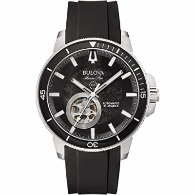 Abbildung von Bulova Herren Analog Automatik Uhr mit Silikon Armband 96A288