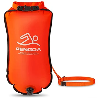Abbildung von PENGDA Schwimmboje 25L Wasserdichter Trockensack Sicherheit Schwimmen Open Water und Triathlon Swimming Buoy, Swim Bubble für Kajakfahrer Freiwasser Triathleten, Surfer, Schwimmen, Bootfahre (orange)