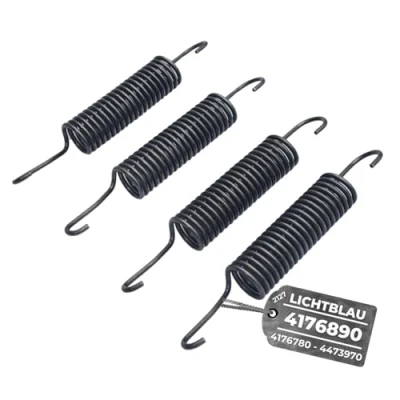 Abbildung von LICHTBLAU 4 x Federn Metall für Miele Waschmaschine 4176890, 4473970 Bottich Aufhängung Zugfeder Spannfeder