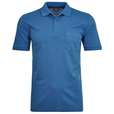 Abbildung von RAGMAN Herren Softknit Polo mit Brusttasche, Kurzarm 4XL, Blau Melange 765