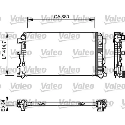Abbildung von VALEO 735084 Kühler, Motorkühlung Aluminium 680 415 34 ohne Kühlmittelregler Kühlrippen mechanisch gefügt MERCEDES BENZ: Sprinter 3.5 T Van kfzteile,