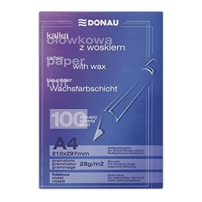 Abbildung von DONAU 1923100PL 23 Blaupapier/Durchschreibepapier mit Wachsfarbschicht, A4, 100 Blätter, violett