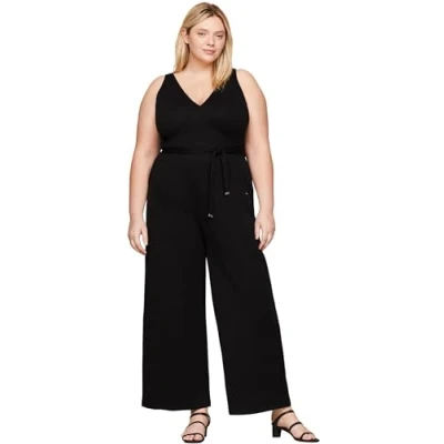 Abbildung von Tommy Hilfiger Curve Smooth Lines ONE Piece Jumpsuit, Damen, Größe: 46, Black